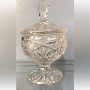 Antique Lead Crystal Pedestal Candy Dish